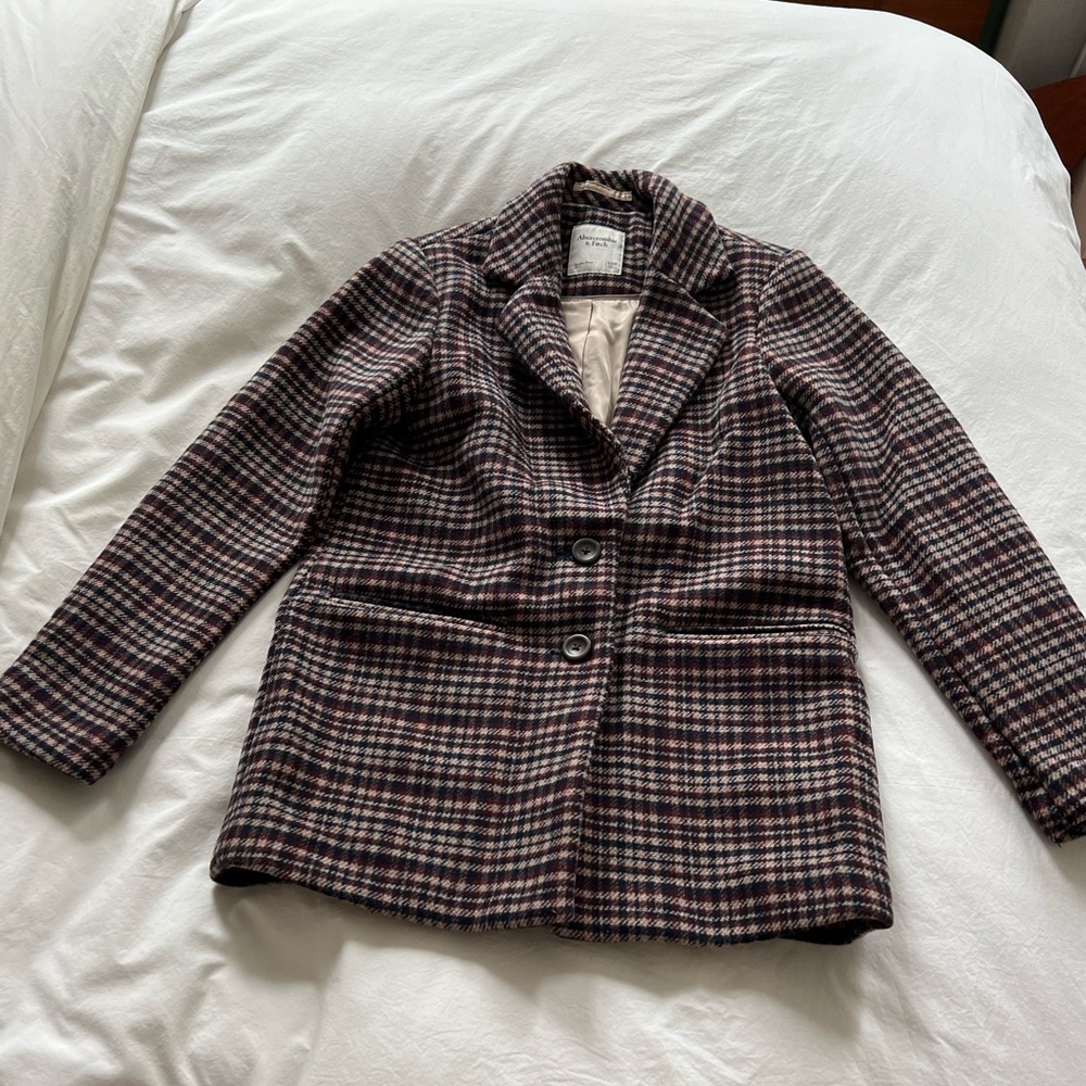 Abercrombie Houndstooth Wool Blend Blazer, XXSP